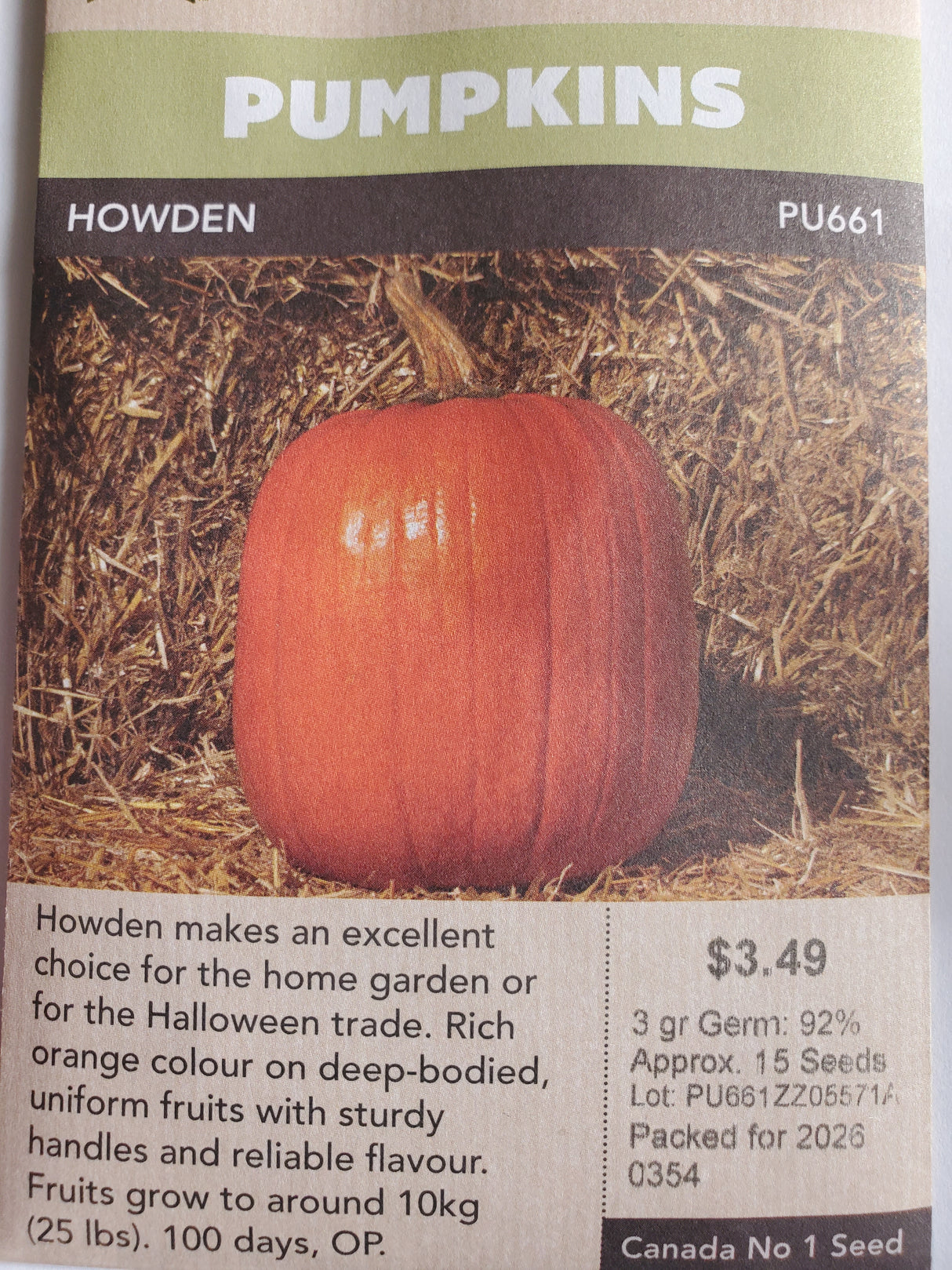 SEEDS - PUMPKINS HOWDEN